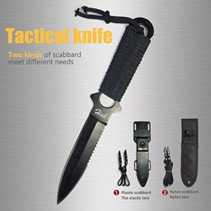 Hok Tactical Knife- Two Nylon & ABS Sheath and Adjustable Leg Strap ...